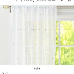 Pottery Barn Kids Sheer Curtains with Green dots 44x84 inches (3 available).